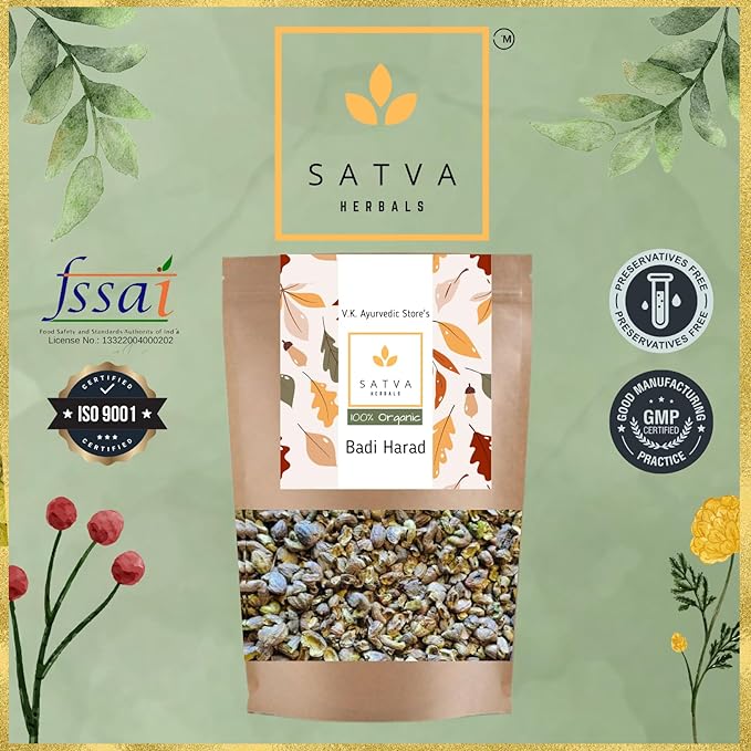 Satva Herbals Badi Harad Organic Edible Grade Certified Inknut Whole