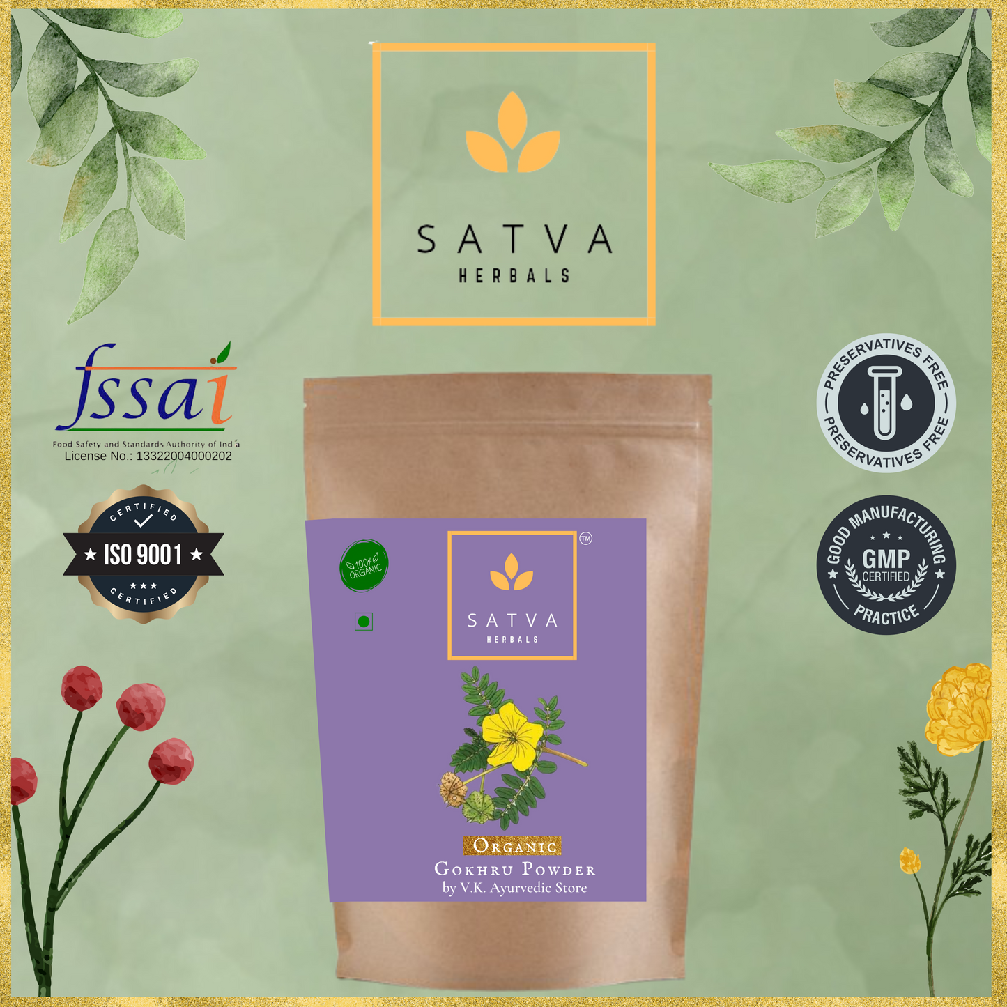 Satva Herbals Organic Gokhru Powder